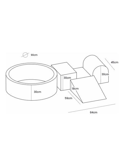Parcours Motricité Bébé - Piscine à Balles (200 balles) - Kiabi