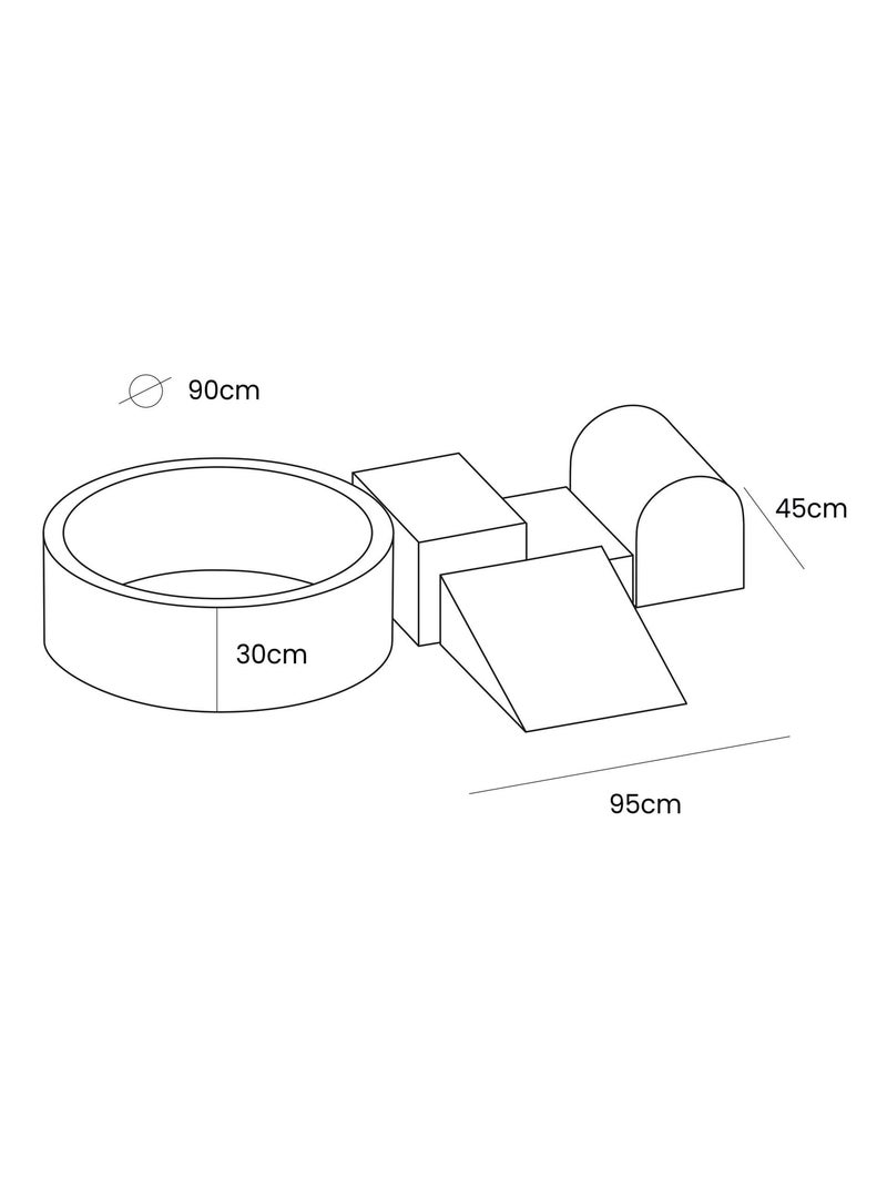 Parcours Motricité Bébé avec Piscine à Balles pour Enfant Blanc Beige - Kiabi