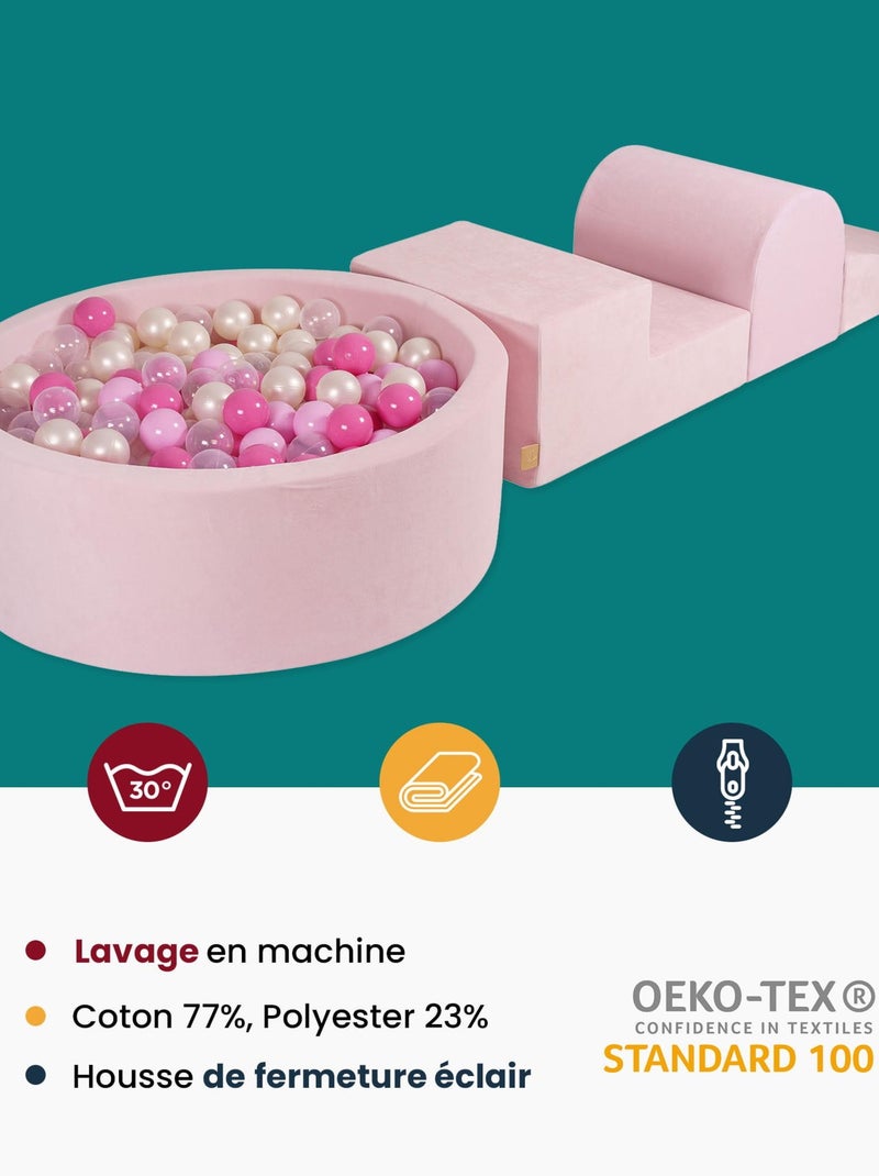 Parcours Motricité Bébé avec Piscine à Balles pour Enfant Blanc Rose - Kiabi