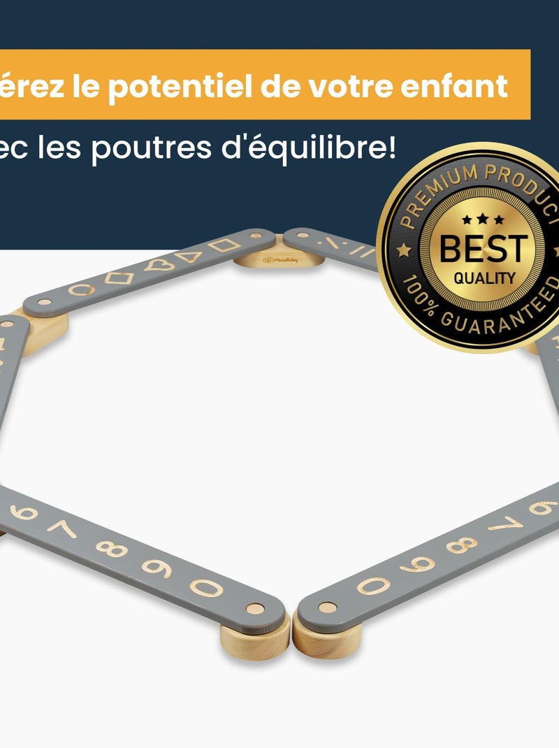 Parcours sensoriel, bois, 5 éléments Noir - Kiabi