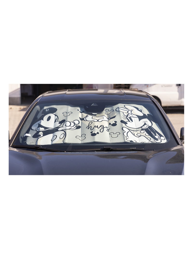 Pare-soleil avant pour voiture -Disney Mickey Mouse-  avec des graphismes Mickey et Minnie 130x70cm Gris - Kiabi