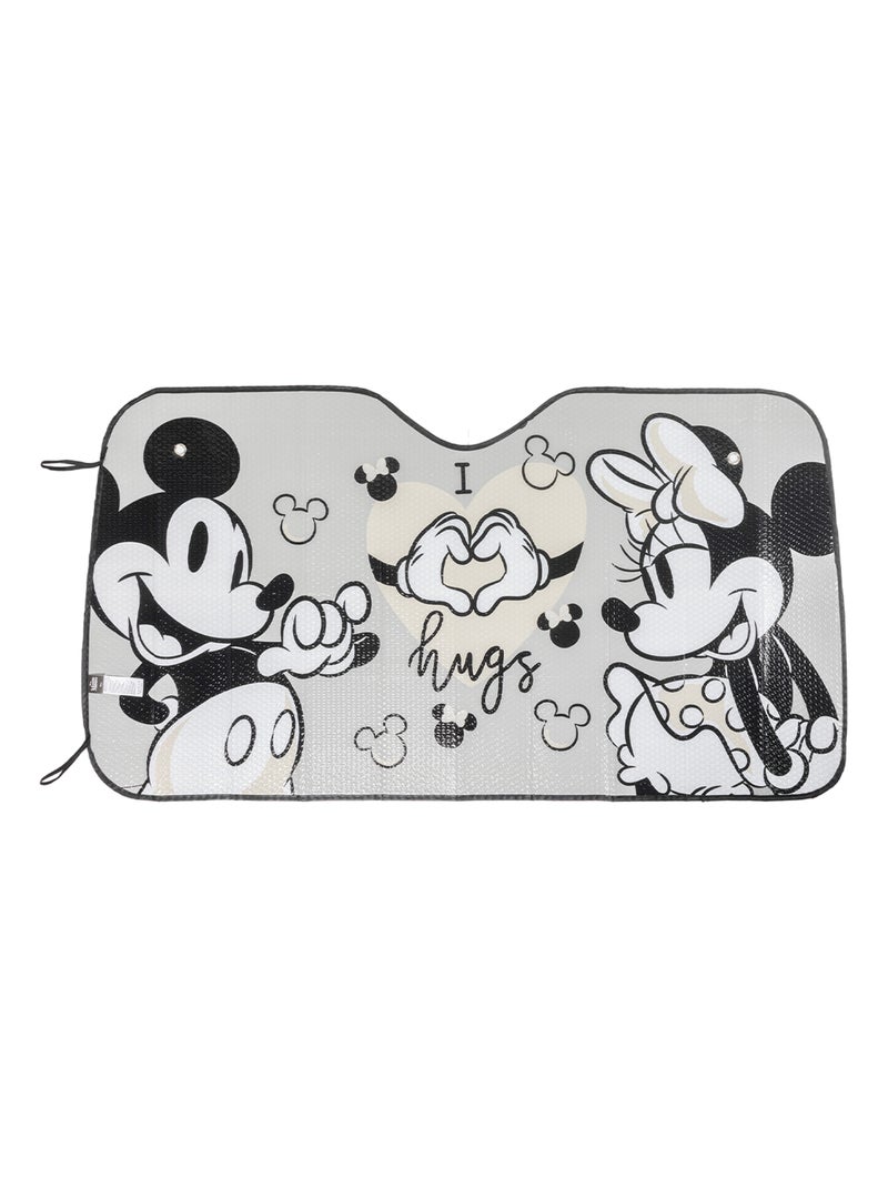 Pare-soleil avant pour voiture -Disney Mickey Mouse-  avec des graphismes Mickey et Minnie 130x70cm Gris - Kiabi