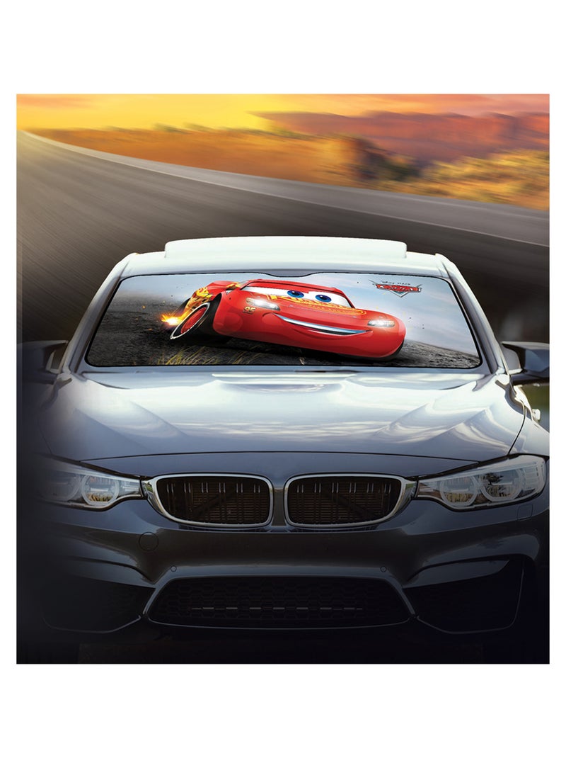 Pare-soleil pour pare-brise avant- Disney Cars-  Cars Lightning McQueen 130 x 70 cm Rouge - Kiabi