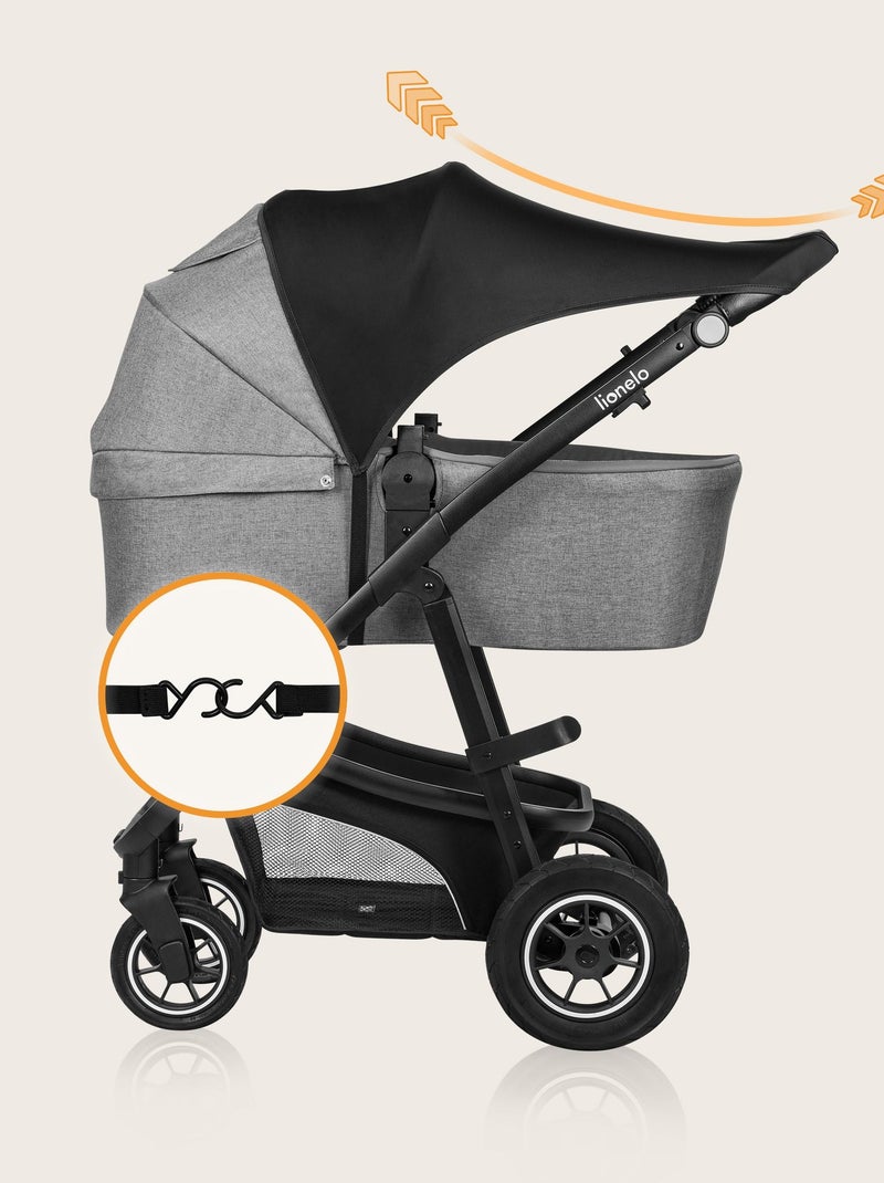 Pare-soleil poussette - LIONELO - Taille Universelle - Montage Facile - UPF50+ Noir - Kiabi