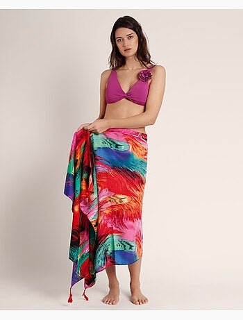 Paréo à plumes tropicales ADMAS pour femme