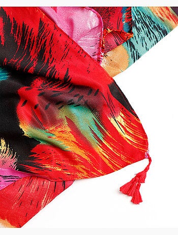 Paréo à plumes tropicales ADMAS pour femme