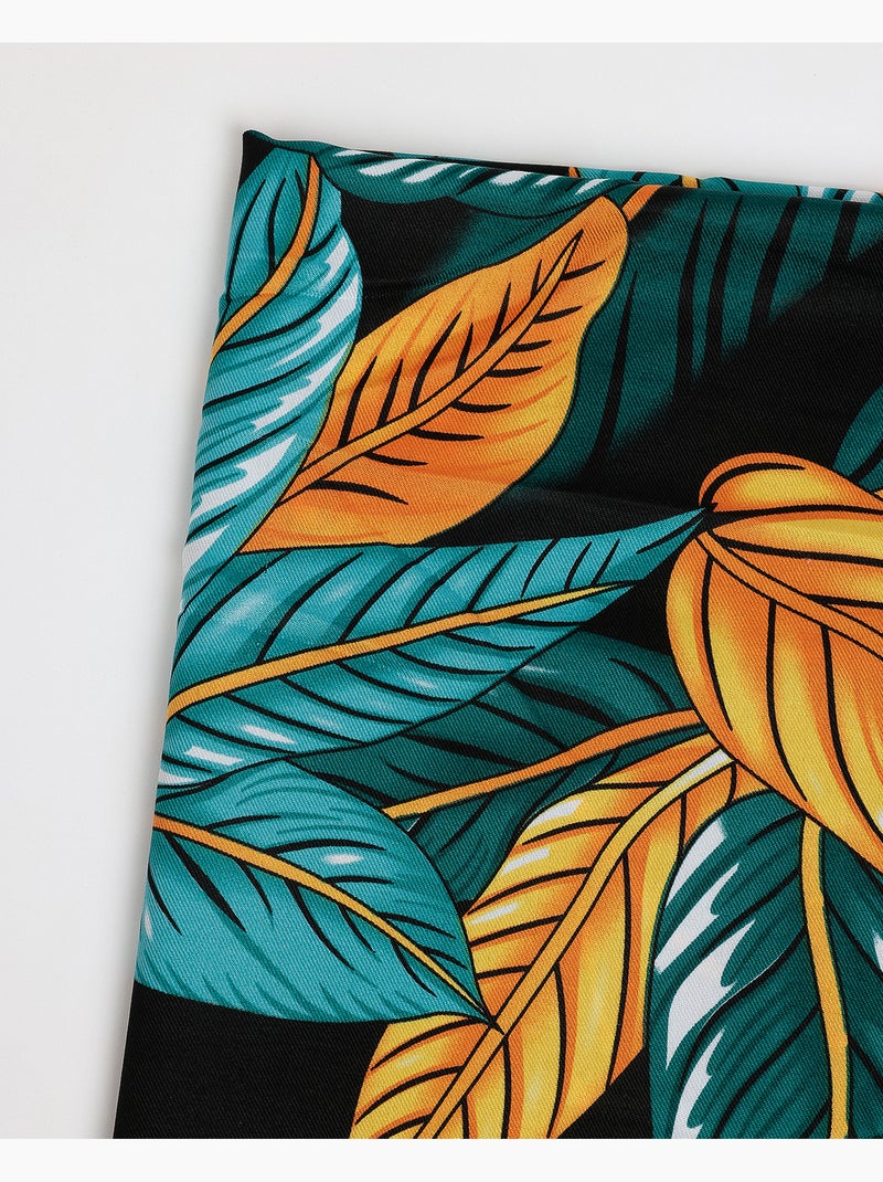 Paréo ADMAS à feuilles jaunes pour femmes Bleu marine - Kiabi