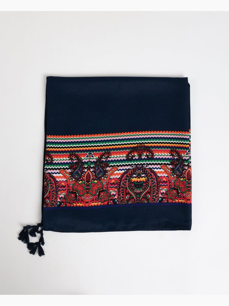 Paréo ADMAS Paisley Picunelas pour femme Bleu marine - Kiabi