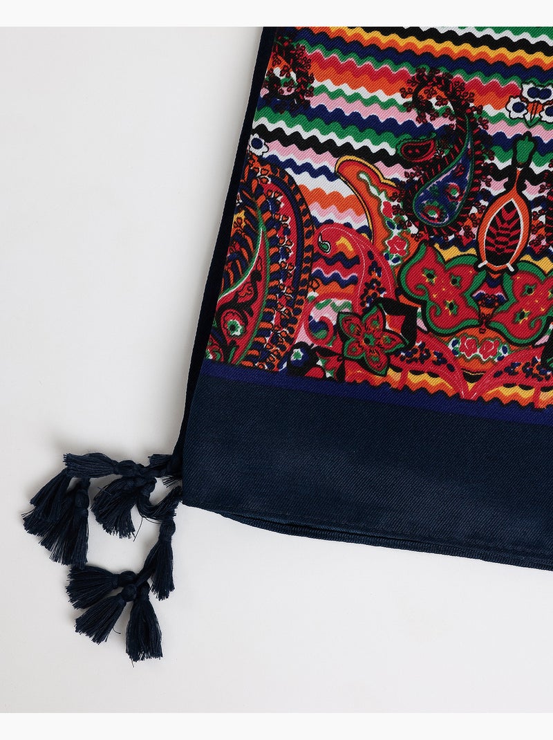Paréo ADMAS Paisley Picunelas pour femme Bleu marine - Kiabi