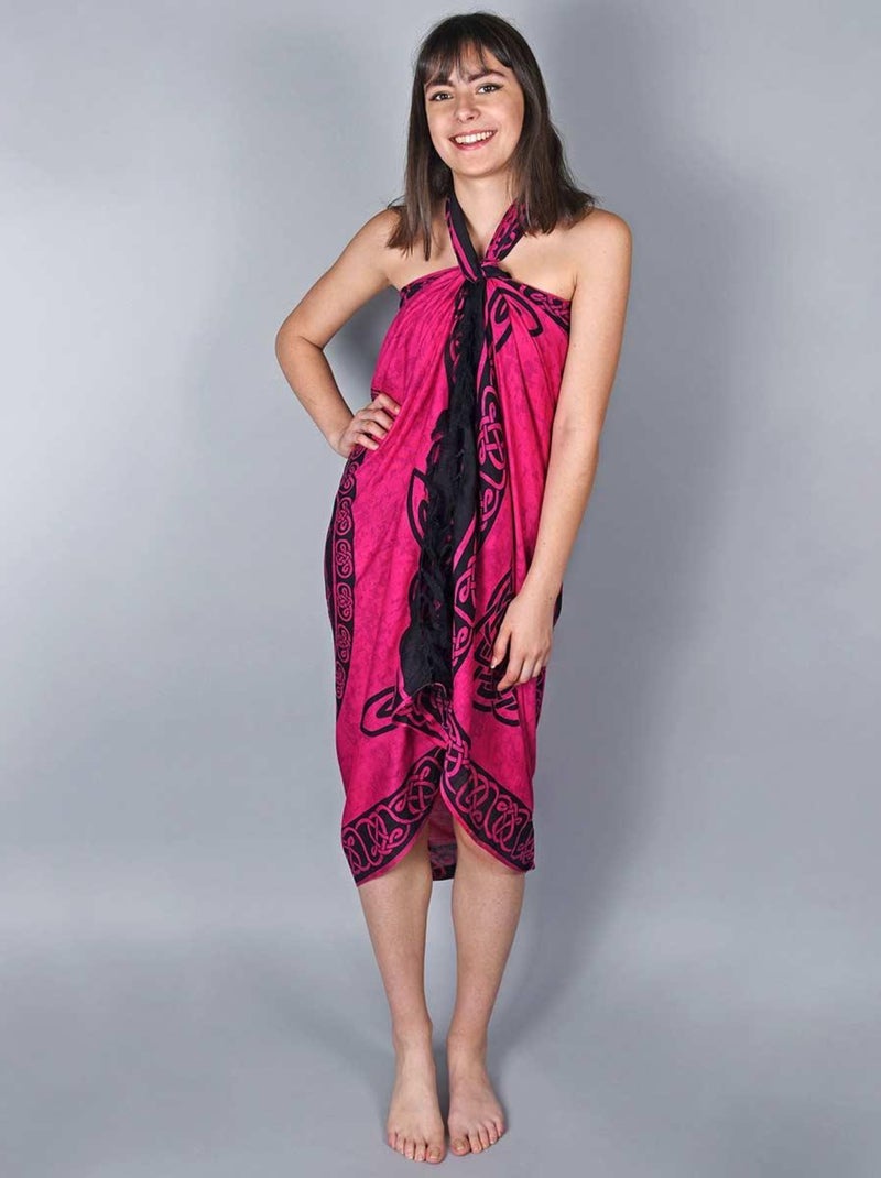 Paréo Batik Bali Rose fushia - Kiabi