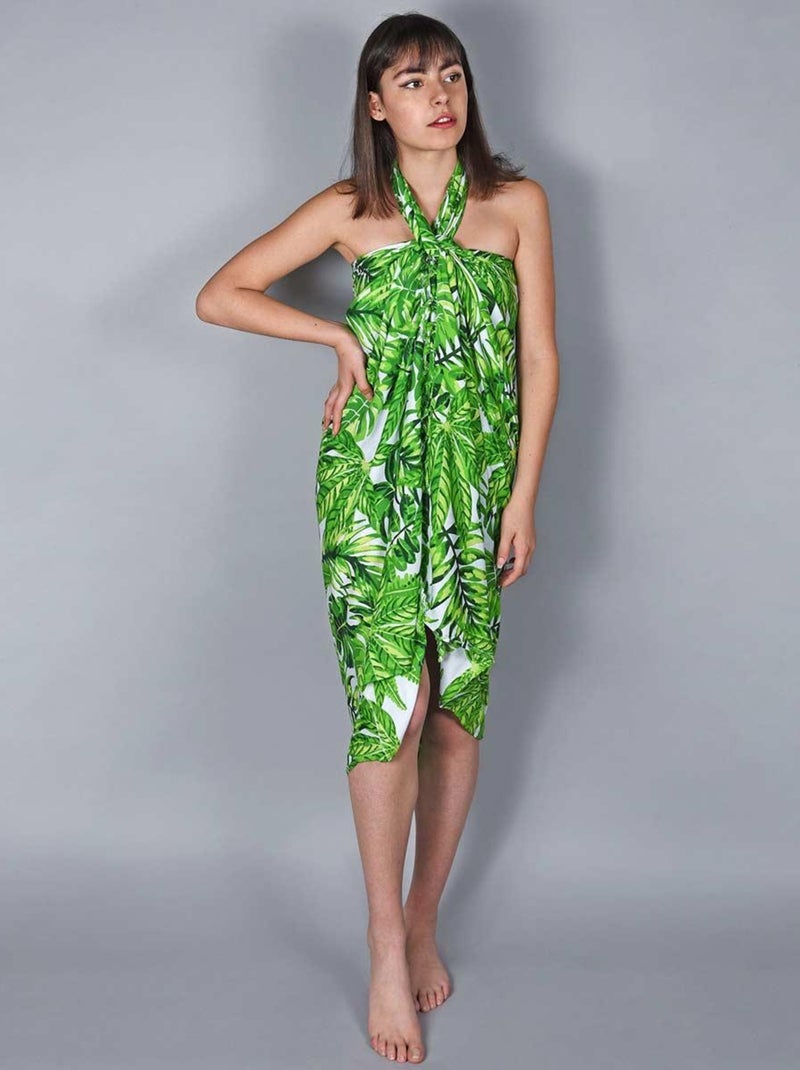 Paréo Batik Bambus Vert - Kiabi