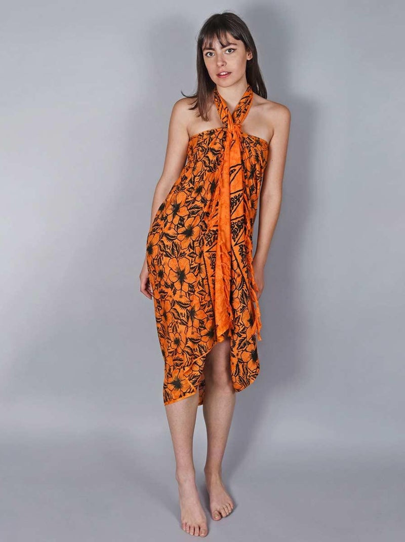 Paréo Batik Lotus Orange - Kiabi