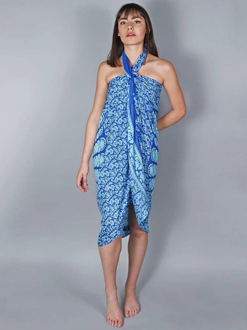 Paréo Batik Mandala Bleu - Kiabi