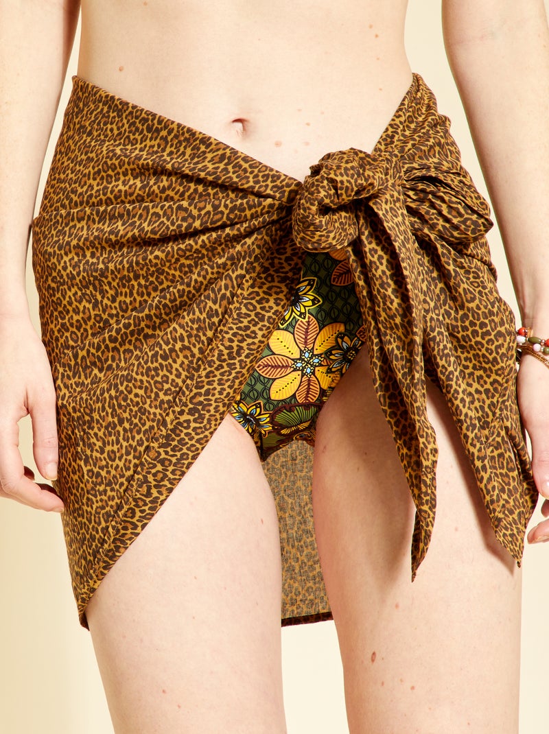 Paréo court à nouer imprimé léopard léopard - Kiabi