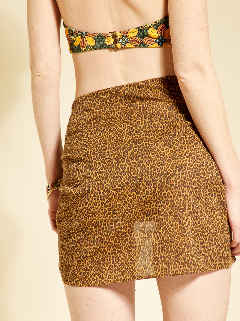 Paréo court à nouer imprimé léopard léopard - Kiabi