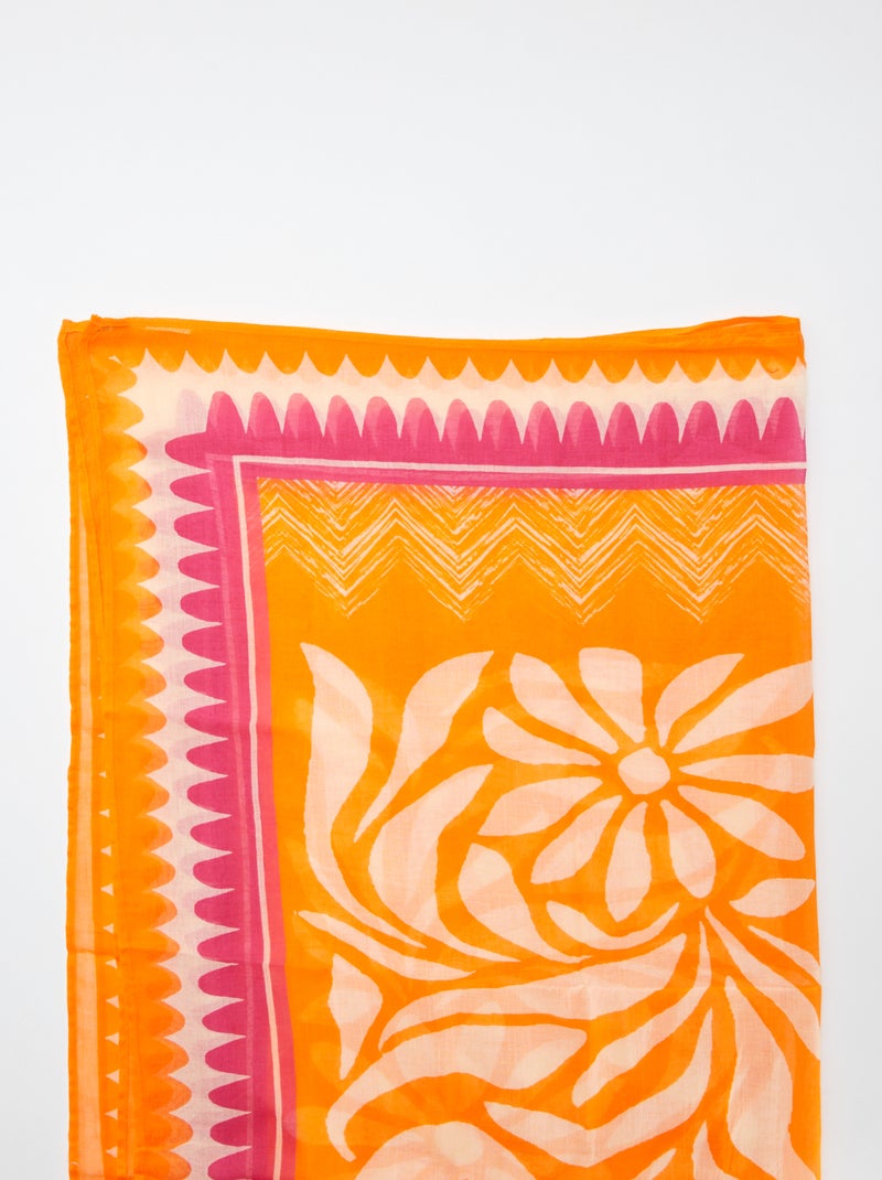 Paréo de bain imprimé Orange - Kiabi