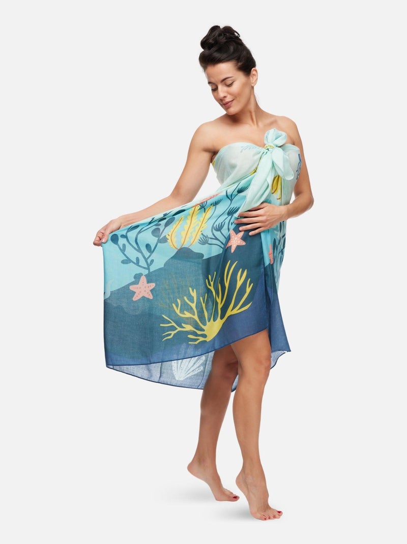 Paréo de plage Dedoles Monde des Coraux (130 x 170 cm) Bleu - Kiabi