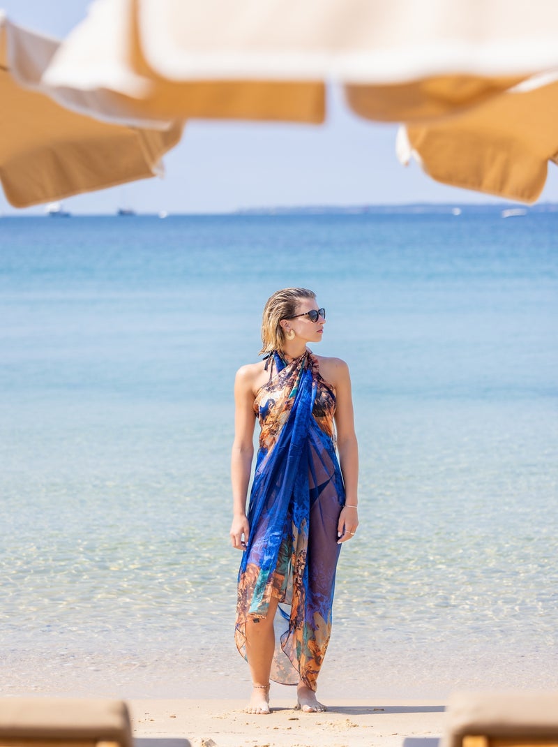 Paréo de plage FLORA Bleu - Kiabi