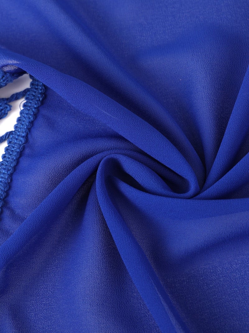 Paréo de plage FRINGES Bleu marine - Kiabi