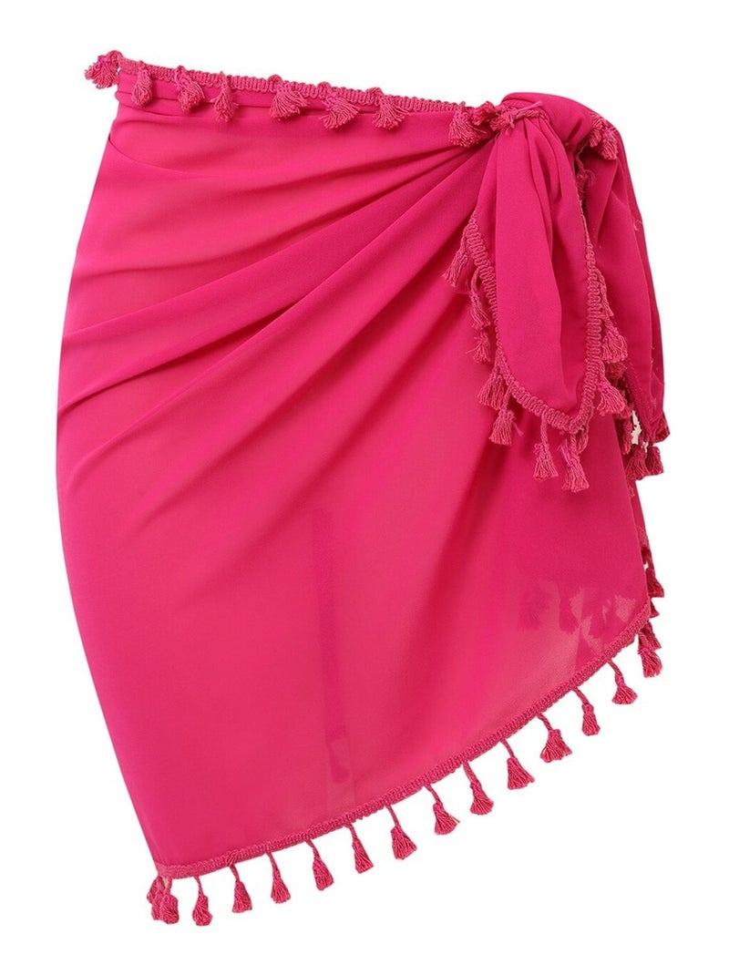 Paréo de plage FRINGES Rose fushia - Kiabi