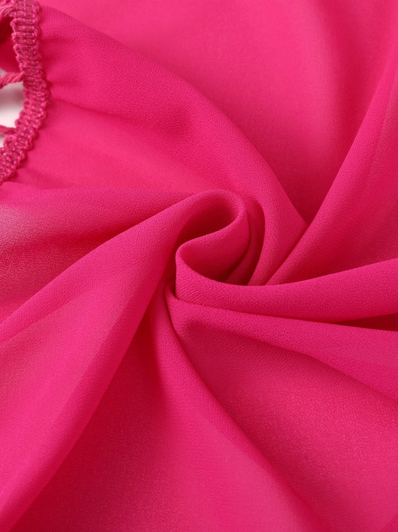 Paréo de plage FRINGES Rose fushia - Kiabi