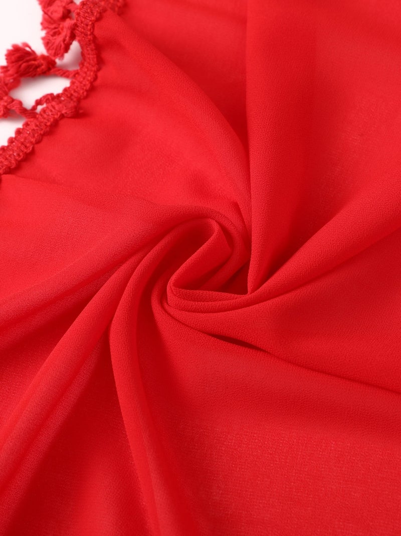 Paréo de plage FRINGES Rouge - Kiabi
