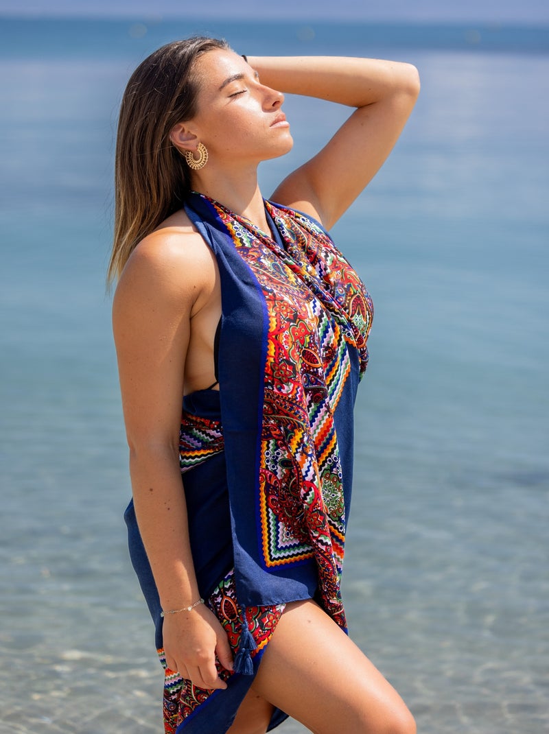 Paréo de plage GIASMINA Bleu marine - Kiabi