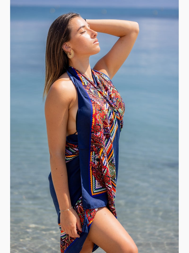 Paréo de plage GIASMINA Bleu marine - Kiabi