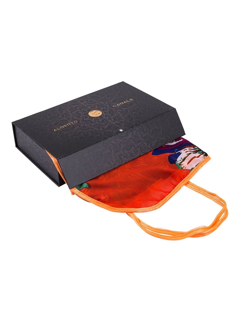 Paréo de Soie Flora Orange Marina Orange - Kiabi