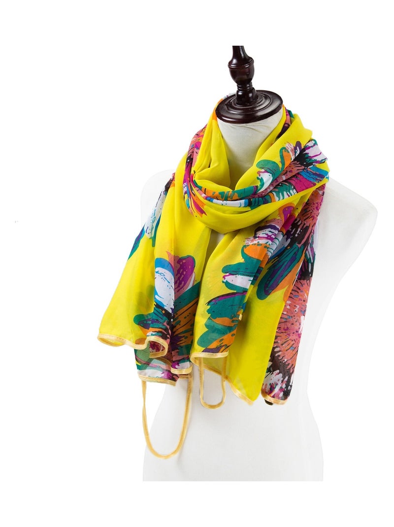 Paréo de Soie Flora Yellow Marina Jaune - Kiabi