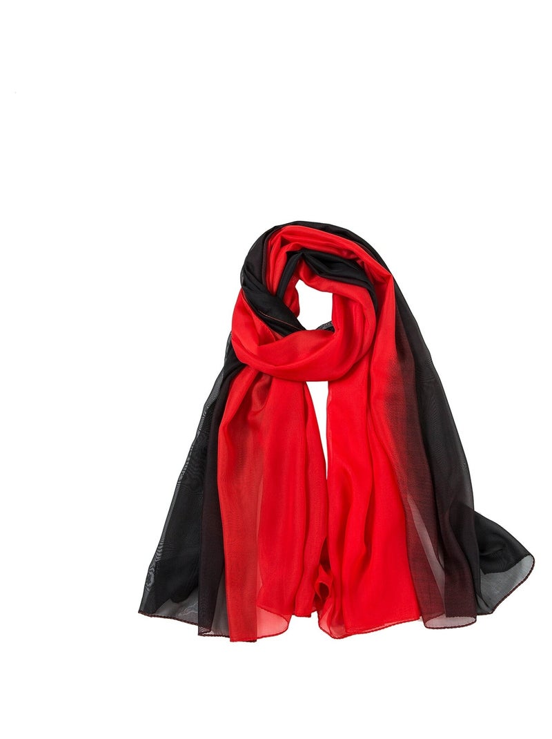 Paréo de Soie Red Black Marina Rouge - Kiabi