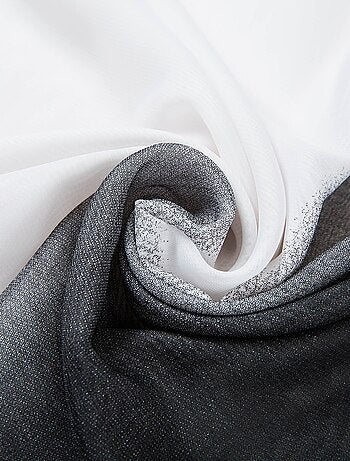 Paréo de Soie White Black Marina