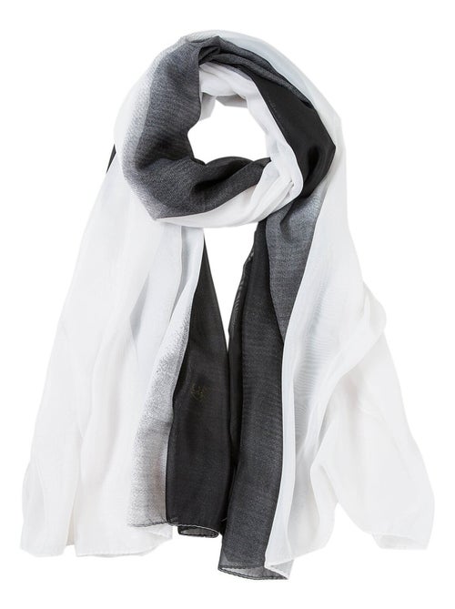 Paréo de Soie White Black Marina - Kiabi