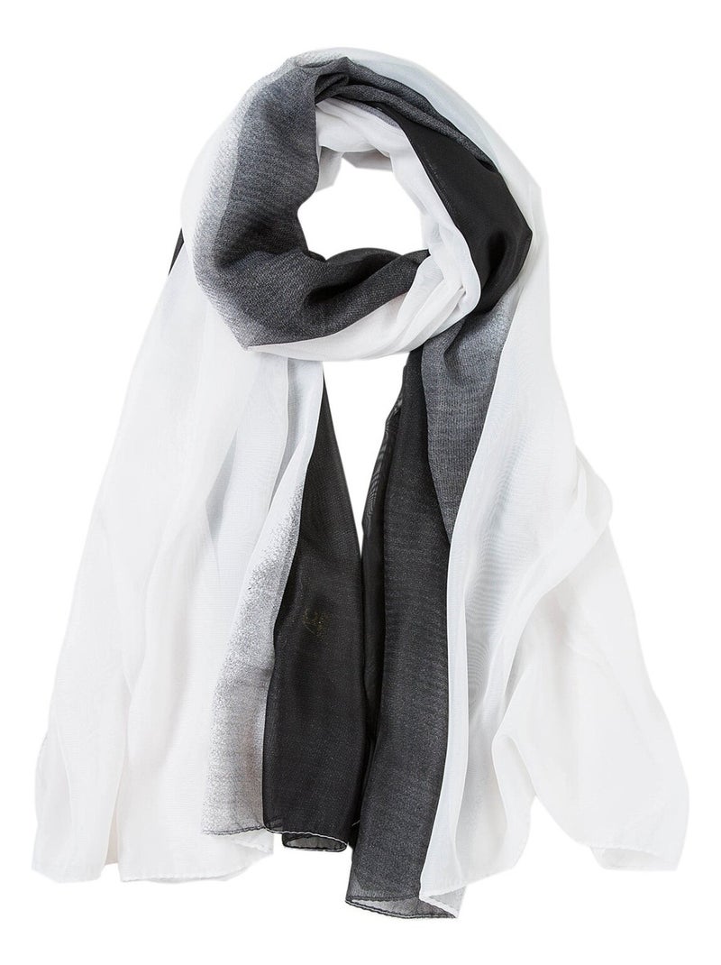 Paréo de Soie White Black Marina Blanc - Kiabi