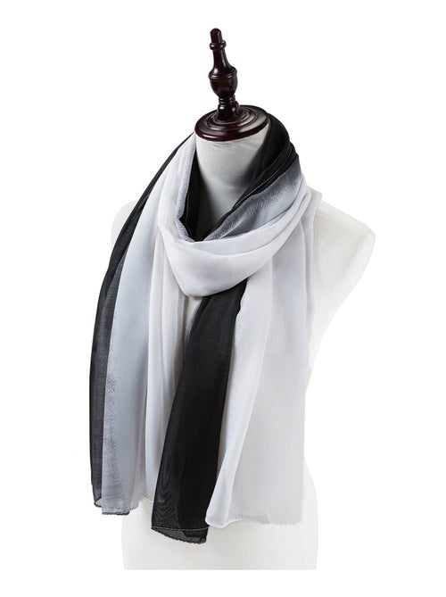 Paréo de Soie White Black Marina - Kiabi