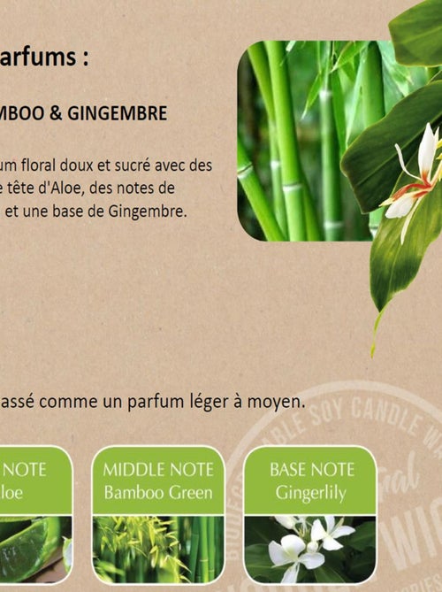 Parfum d'ambiance bambou gingembre - Kiabi