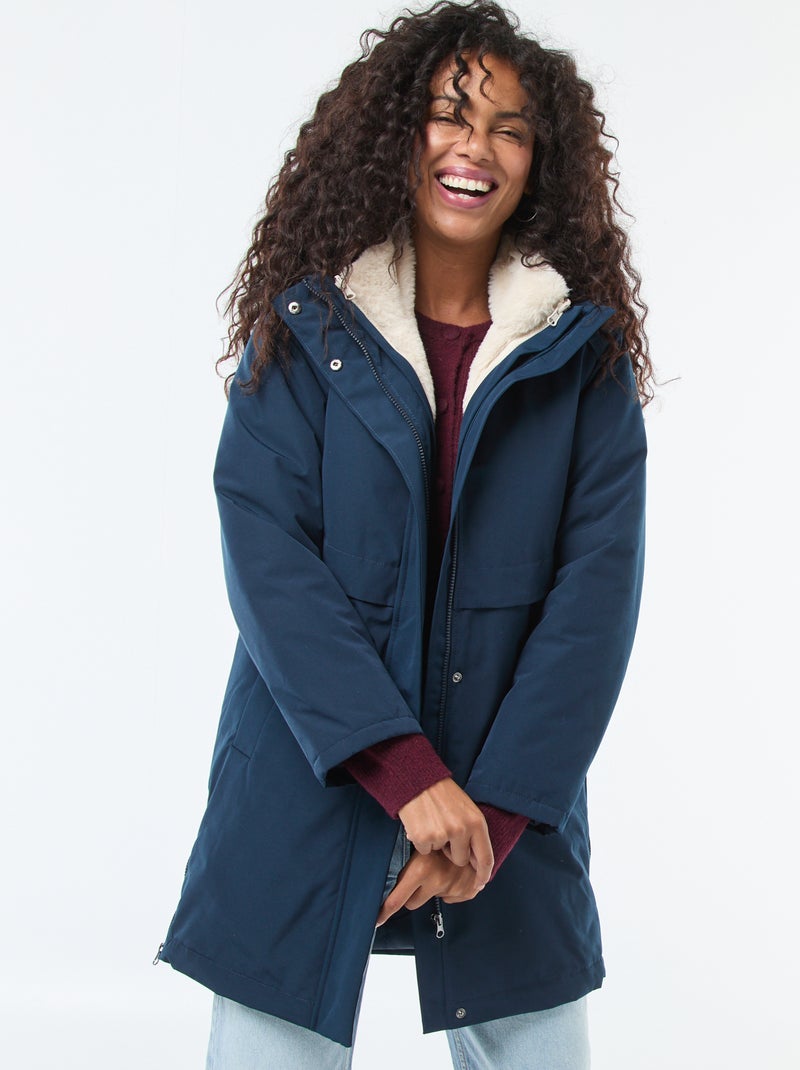 Parka 3-en-1 déperlante avec doublure chaude amovible Bleu