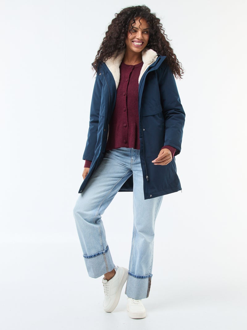 Parka 3-en-1 déperlante avec doublure chaude amovible Bleu - Kiabi