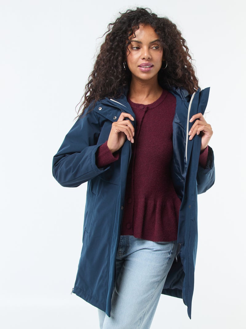 Parka 3-en-1 déperlante avec doublure chaude amovible Bleu - Kiabi