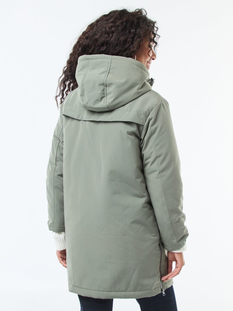 Parka 3-en-1 déperlante avec doublure chaude amovible Vert - Kiabi