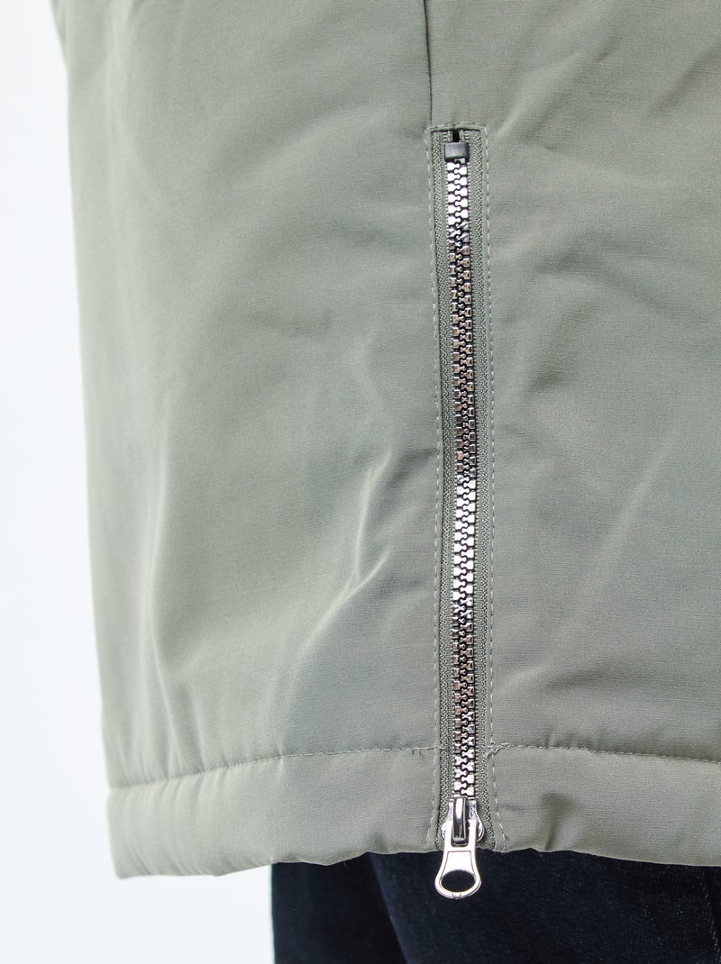 Parka 3-en-1 déperlante avec doublure chaude amovible Vert - Kiabi