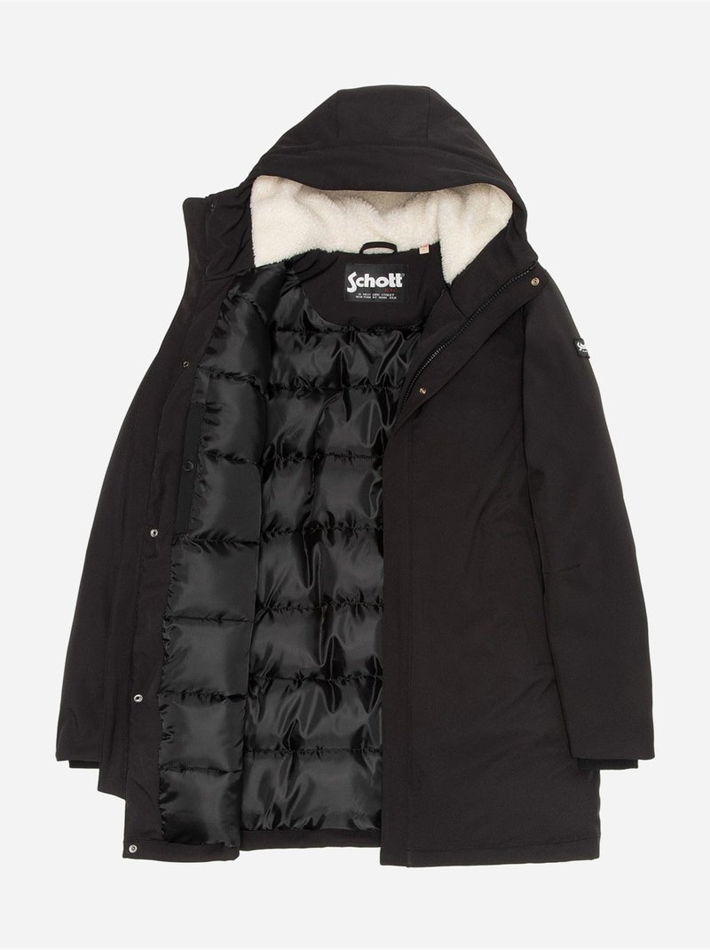 Parka à capuche - Schott Noir - Kiabi