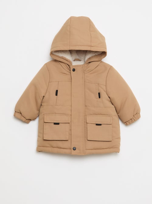 Parka à capuche avec doublure effet moutonné - Kiabi