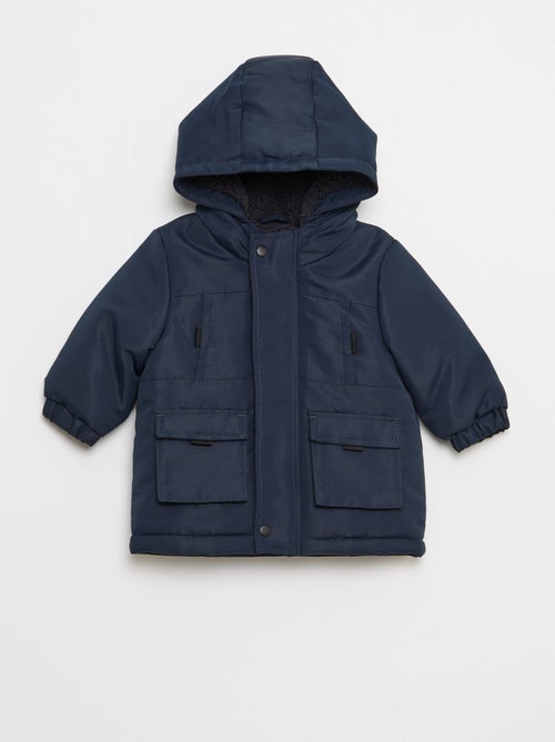 Parka à capuche avec doublure effet moutonné - Kiabi