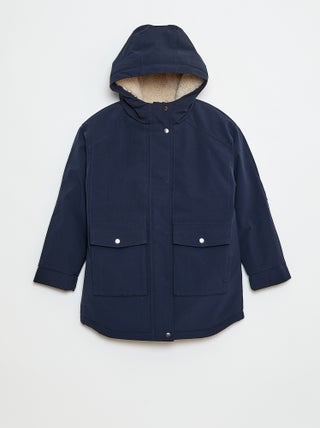 Parka à capuche avec doublure effet moutonnée