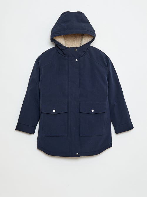 Parka à capuche avec doublure effet moutonnée - Kiabi