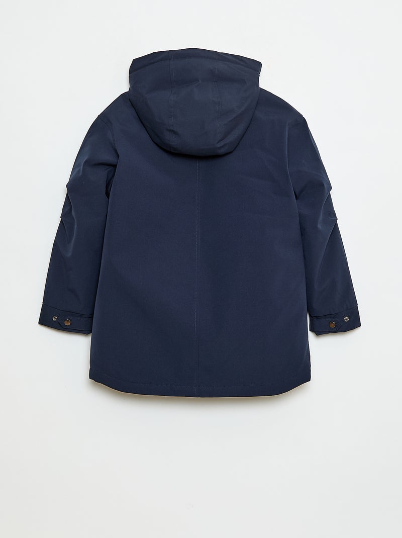 Parka à capuche avec doublure effet moutonnée Bleu - Kiabi