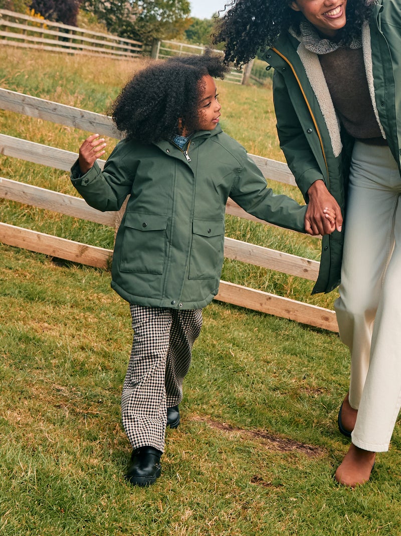 Parka à capuche avec doublure effet moutonnée Vert - Kiabi