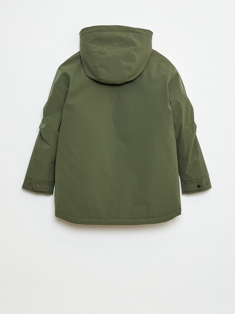 Parka à capuche avec doublure effet moutonnée Vert - Kiabi