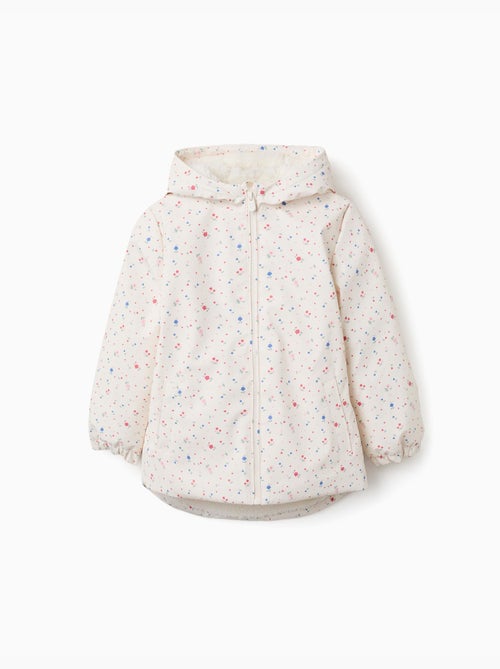 Parka à capuche avec doublure en sherpa et fleurs - Kiabi Parka à capuche avec doublure en sherpa et fleurs - Kiabi